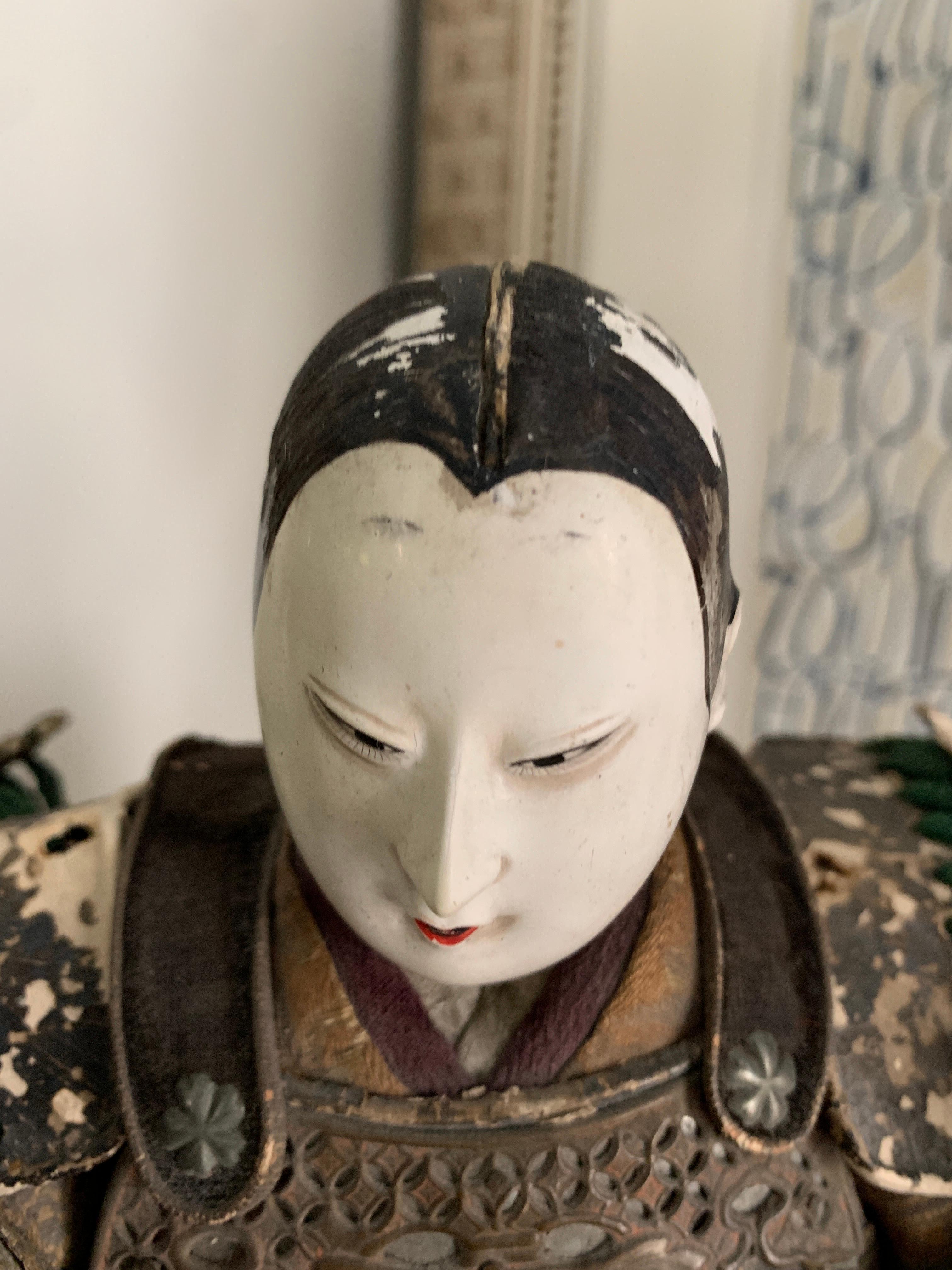 Samurai Warrior  Paper Mache Lacquer Japanese Figure 4