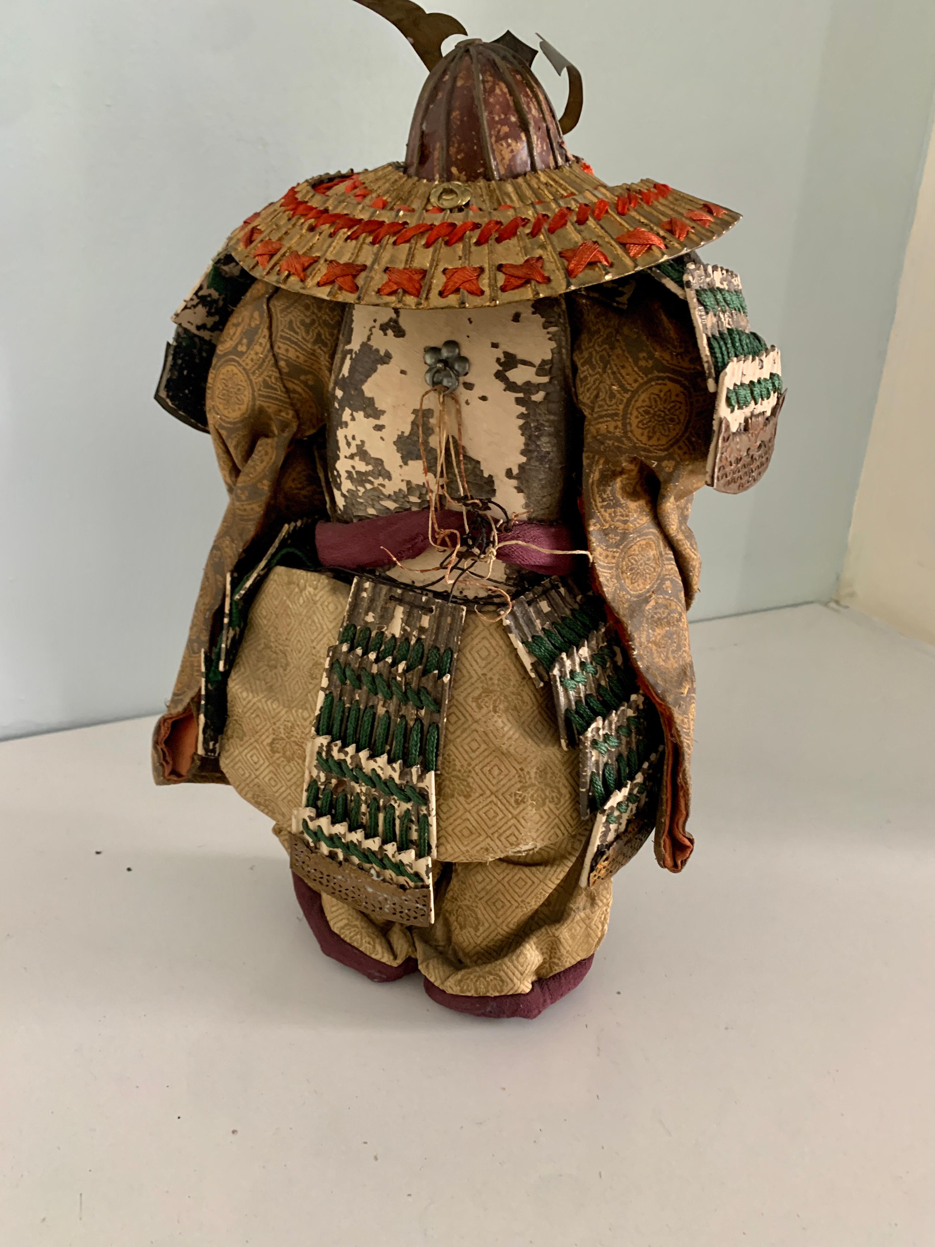 Anglo-Japanese Samurai Warrior  Paper Mache Lacquer Japanese Figure