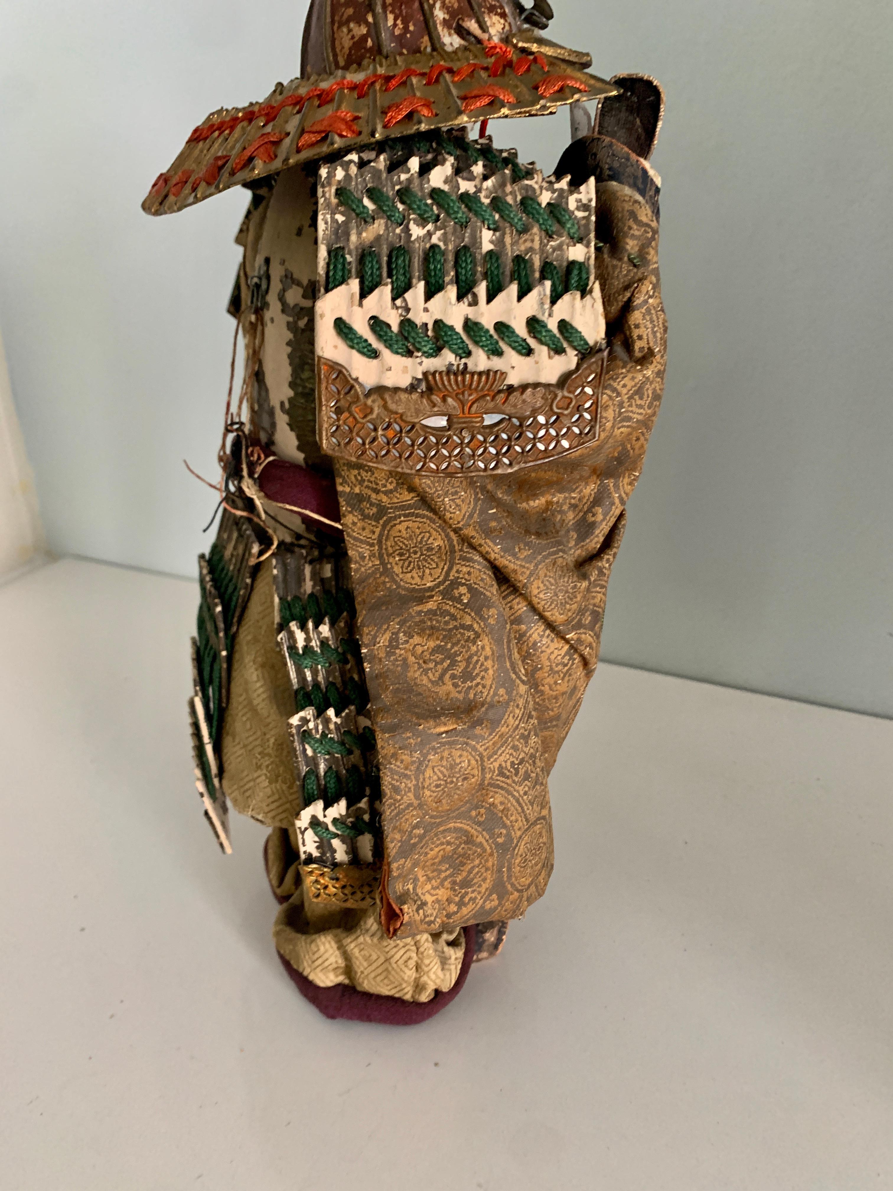 Hand-Carved Samurai Warrior  Paper Mache Lacquer Japanese Figure