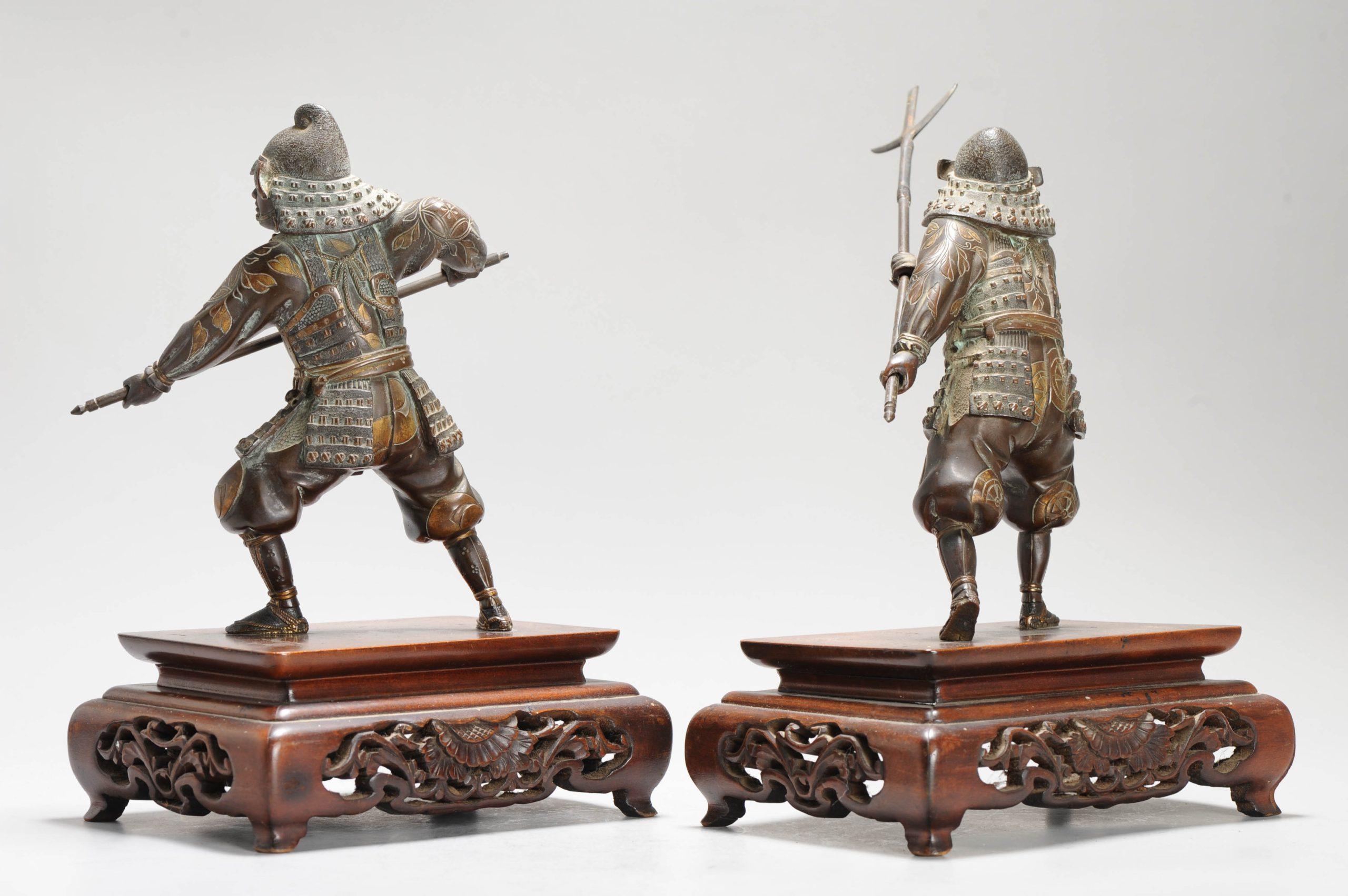 Samurai-Krieger-Statue Japan Meiji-Ära (1868-1912) Gyokko-Studio (Japanisch) im Angebot
