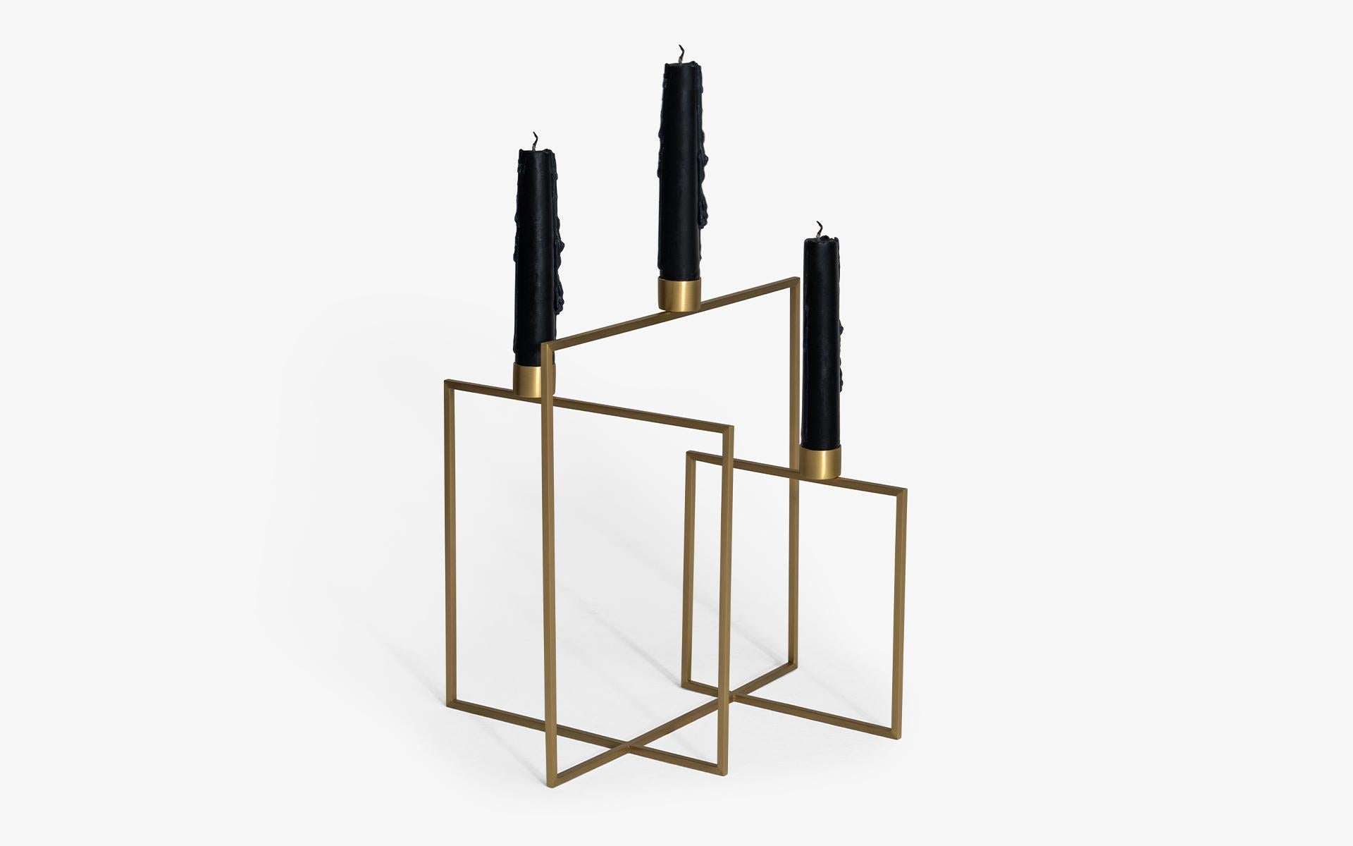 San Brass Candlestick Decorative Candle Holder With Stand by Lagu For Sale 4