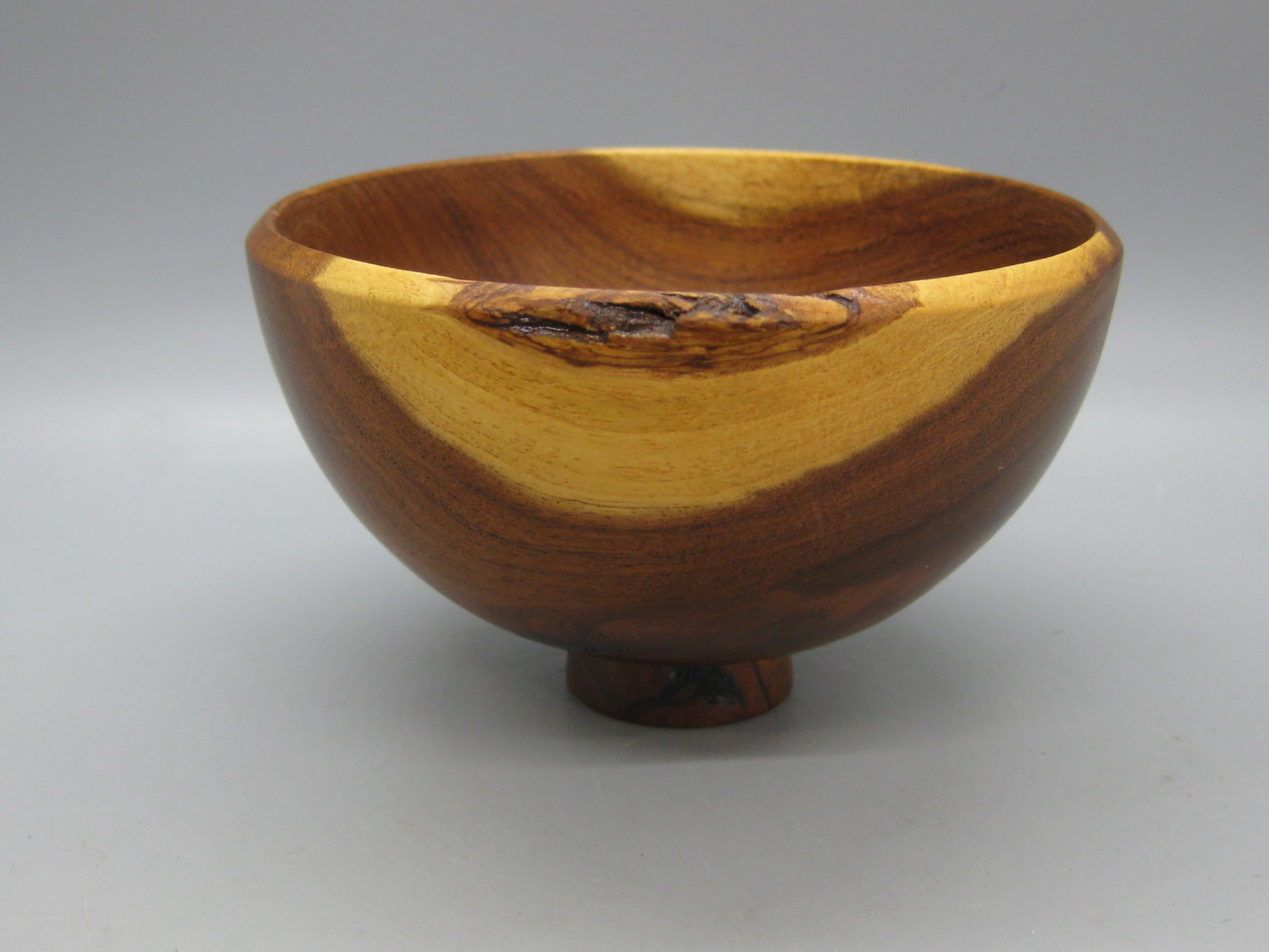 San Diego California Design Hand Turned Mesquite Wood Art Bowl by Sally Ault For Sale 5
