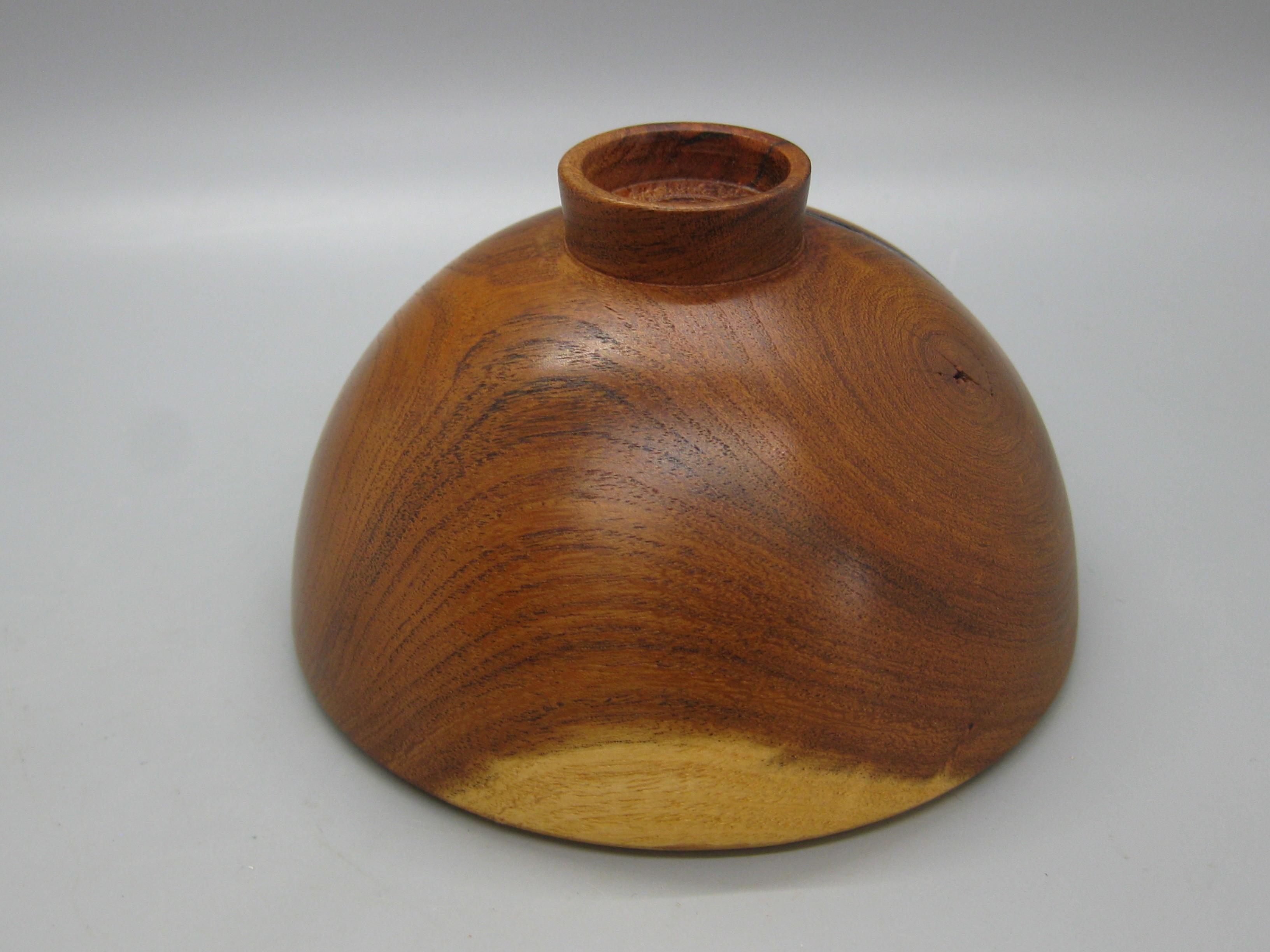 San Diego California Design Hand Turned Mesquite Wood Art Bowl by Sally Ault For Sale 13