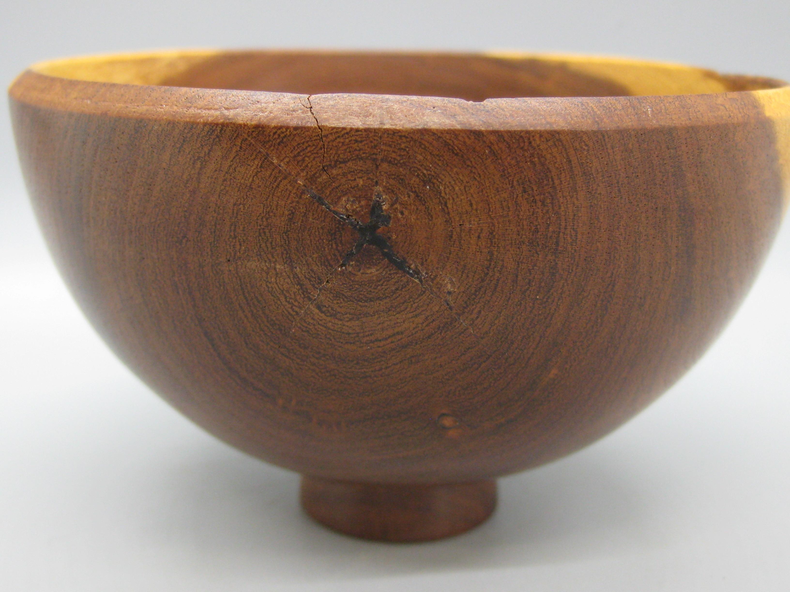 San Diego California Design Hand Turned Mesquite Wood Art Bowl by Sally Ault For Sale 3