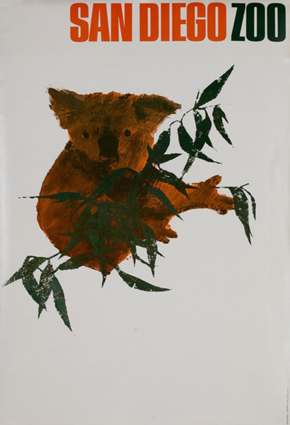 Zoológico de San Diego - Póster original del koala, 1960