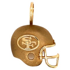 Vintage San Francisco 49ers Football Helmet Pendant in 14 Karat Gold