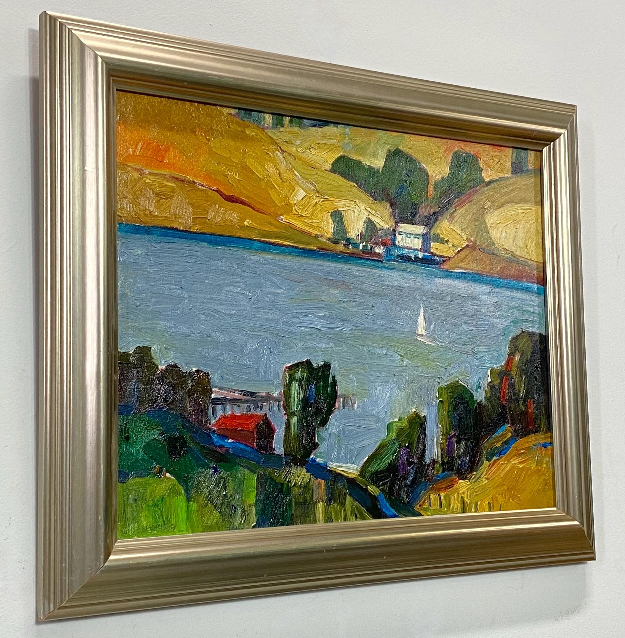 Expressionist San Francisco Bay Area Coastal Landscape Painting by Lundy Siegriest, 1977