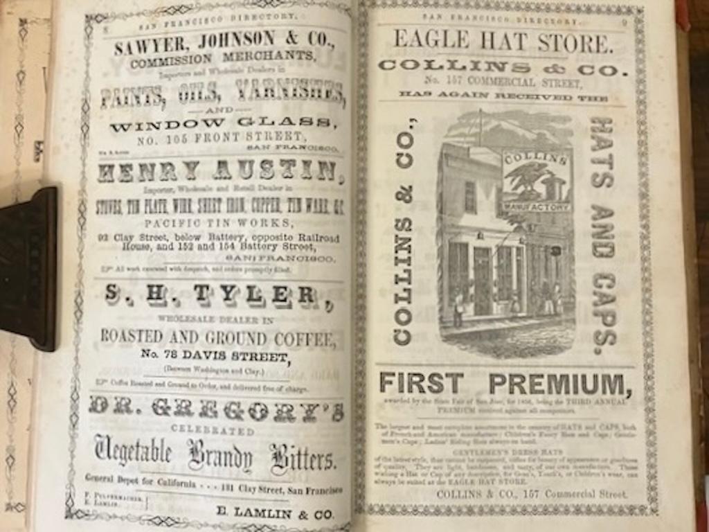 Cuir Directory de San Francisco 1856 en vente