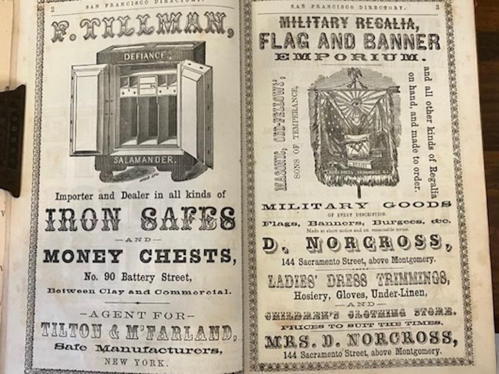 Directory de San Francisco 1856 en vente 1