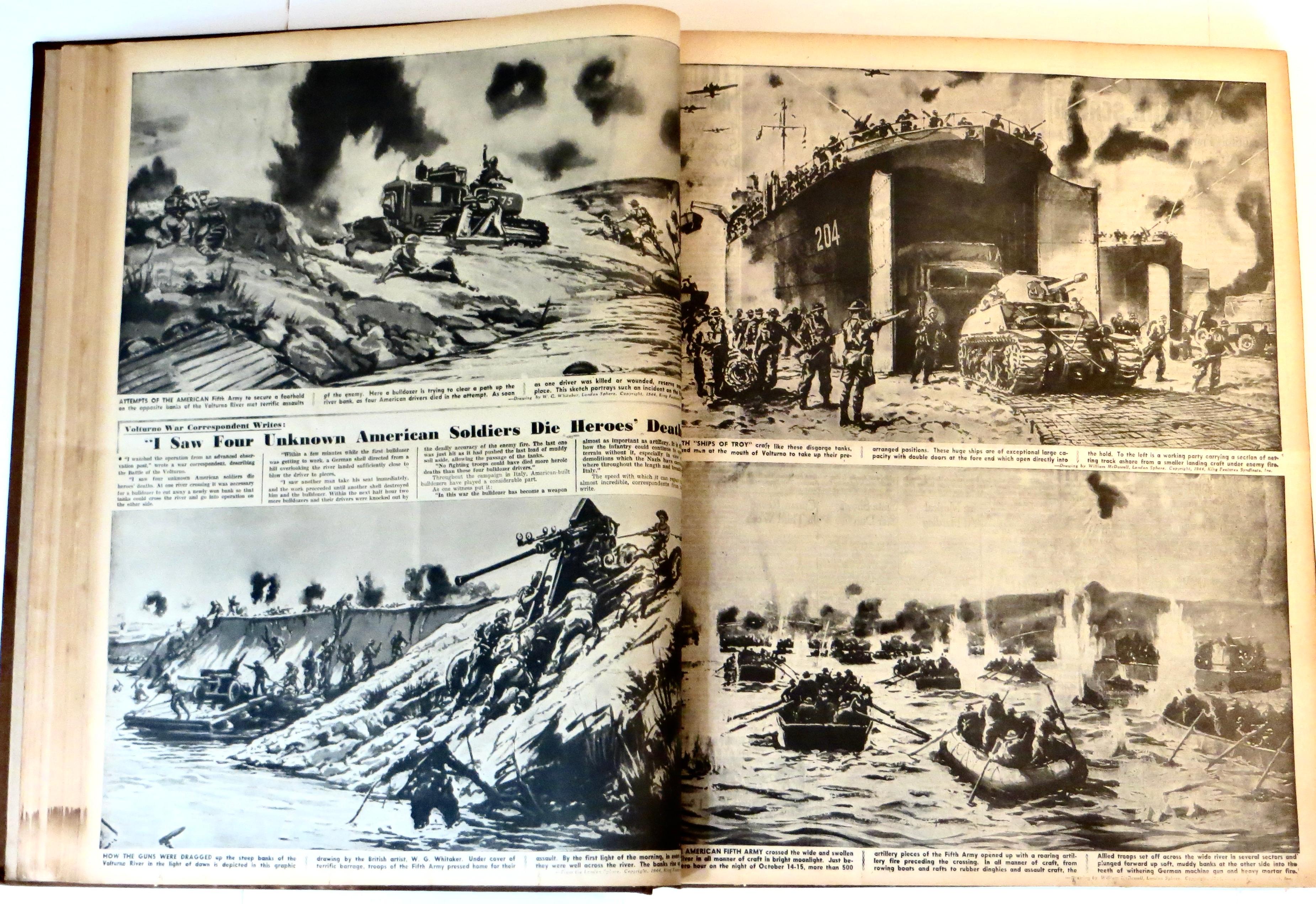 Newspapers of San Francisco Examiner for janvier 1944 dans un livre relié rigide (complété) en vente 3