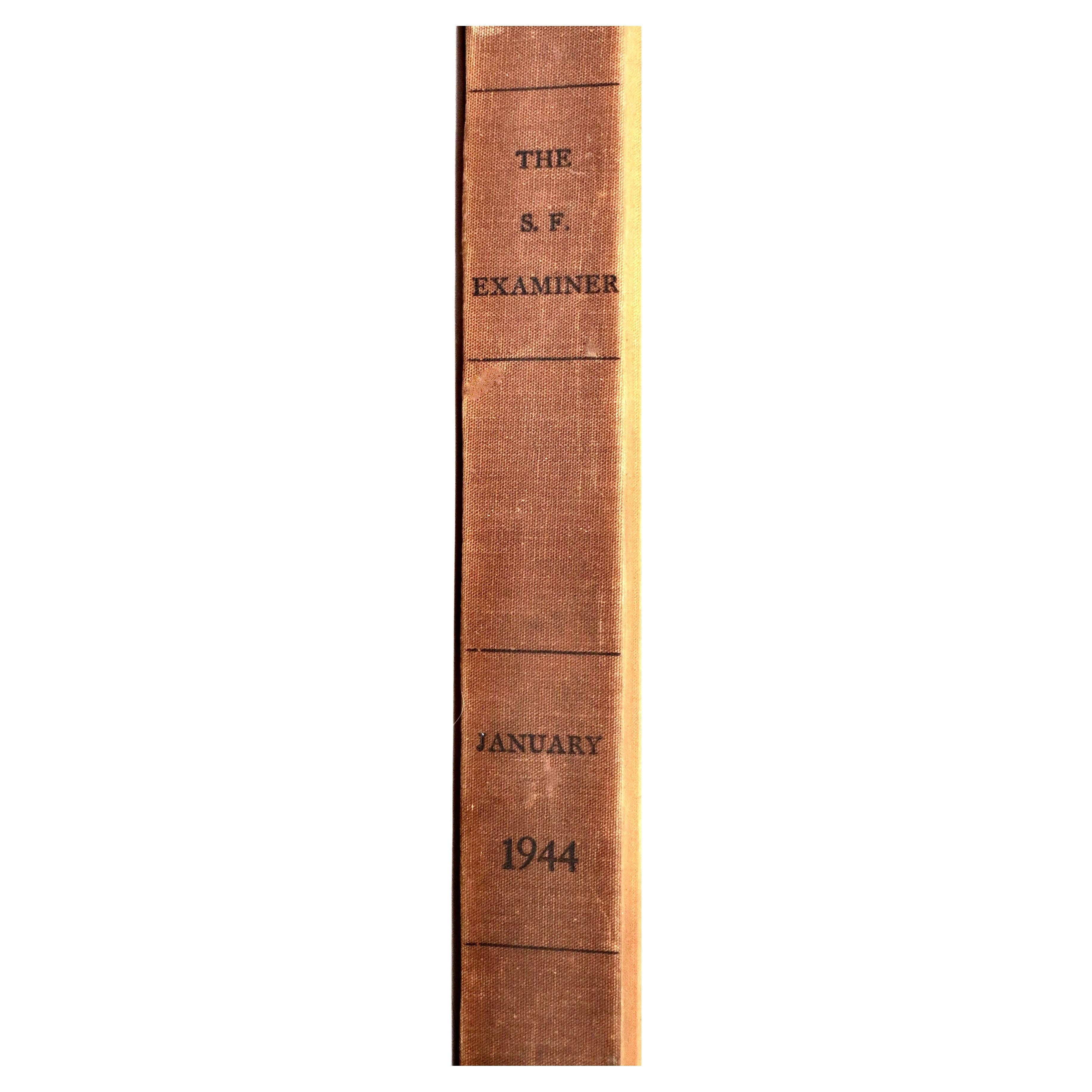 San Francisco Examiner Newspapers for January 1944 in Hard Bound Book (Complete)