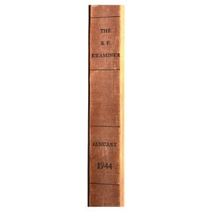 San Francisco Examiner Newspapers for January 1944 in Hard Bound Book (Complete)