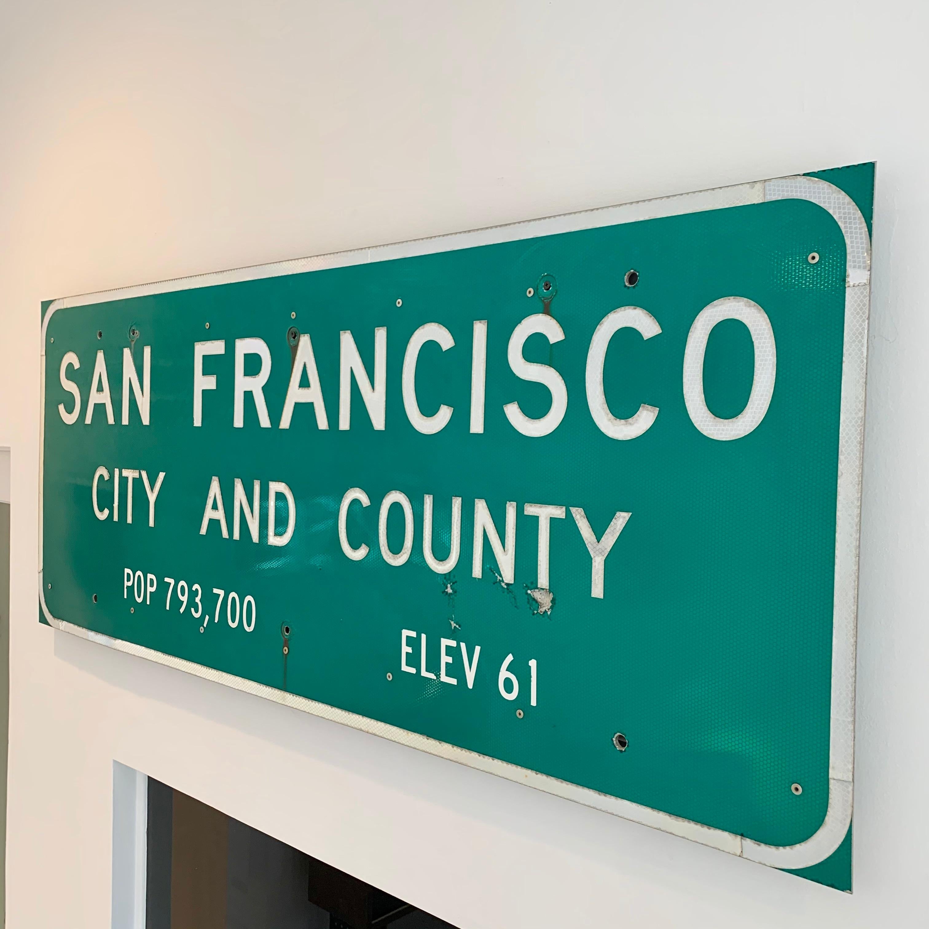 San Francisco Freeway Stadtgrenzeschild (amerikanisch) im Angebot