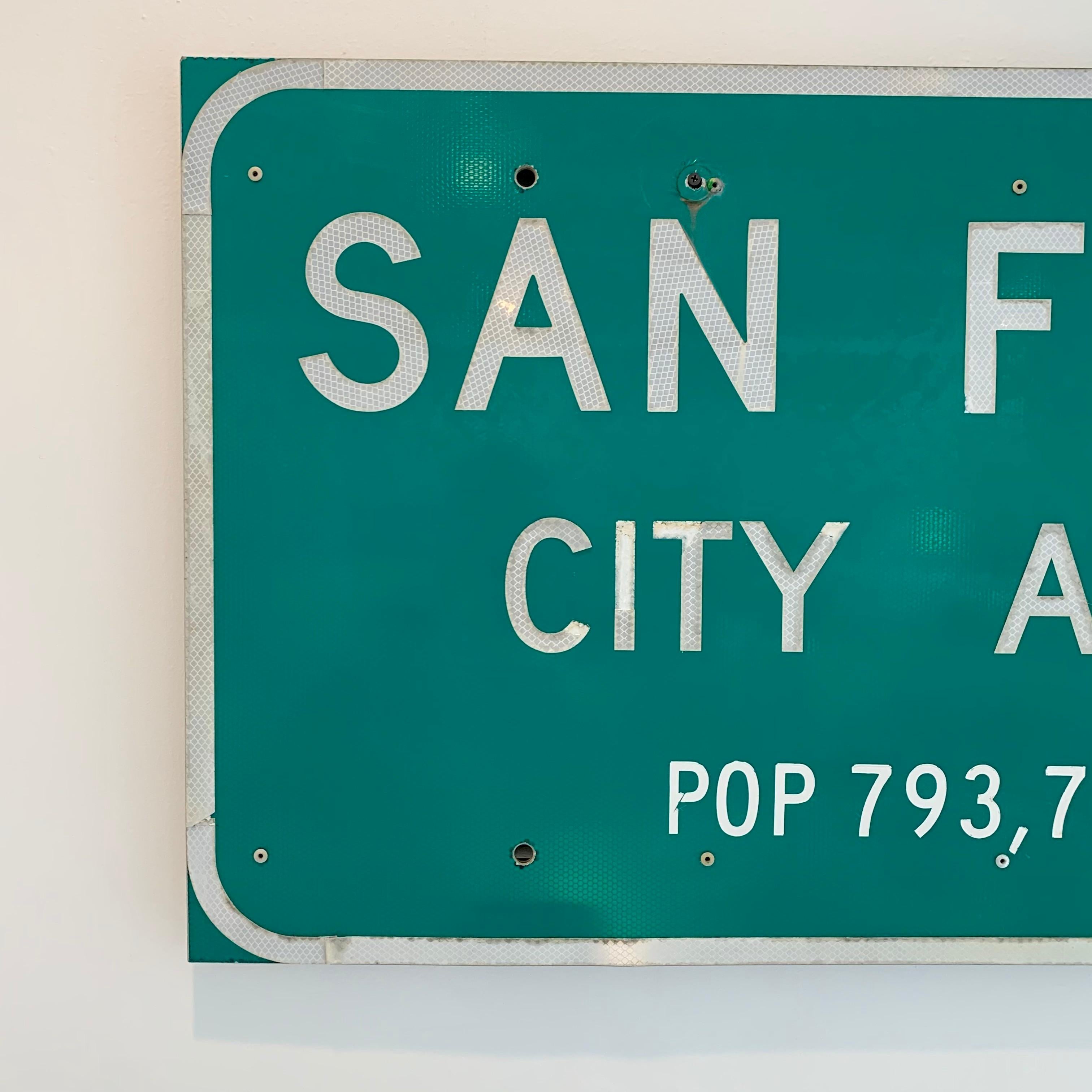 Panneau d'affichage des limites de la ville de San Francisco (autoroute) Bon état - En vente à Los Angeles, CA