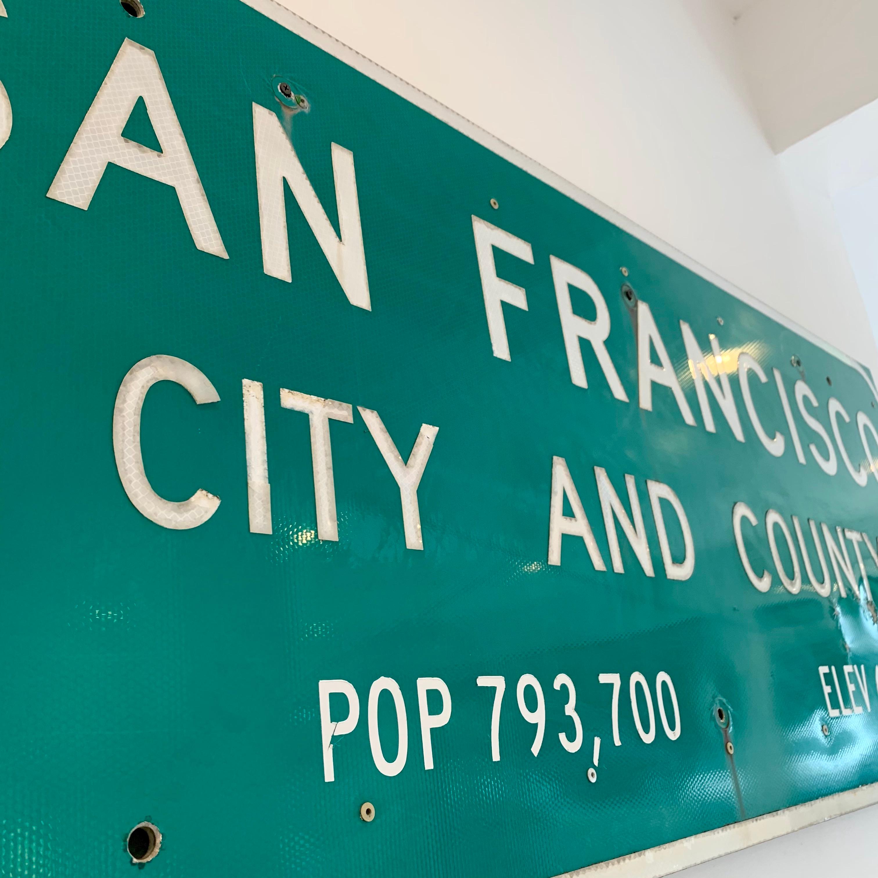 Métal Panneau d'affichage des limites de la ville de San Francisco (autoroute) en vente