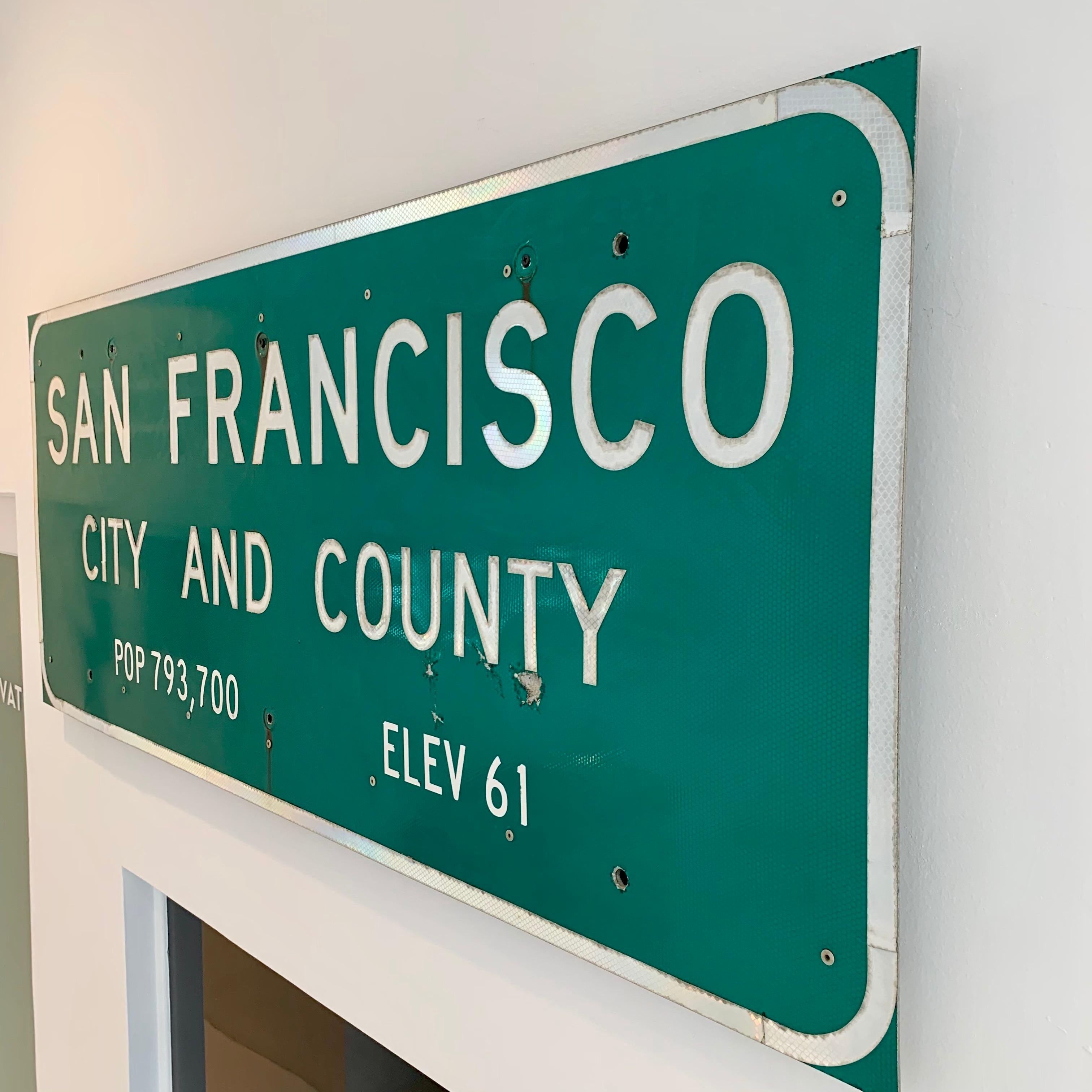San Francisco Freeway City Limit Sign In Good Condition For Sale In Los Angeles, CA