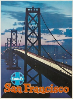 "San Francisco" Santa Fe Railroad Vintage Travel Poster