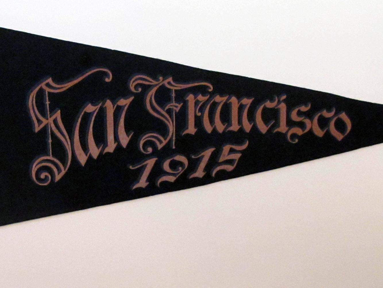 San Francisco Panama-Pacific Exposition of 1915 Souvenir Banner & Entrance Badge 3