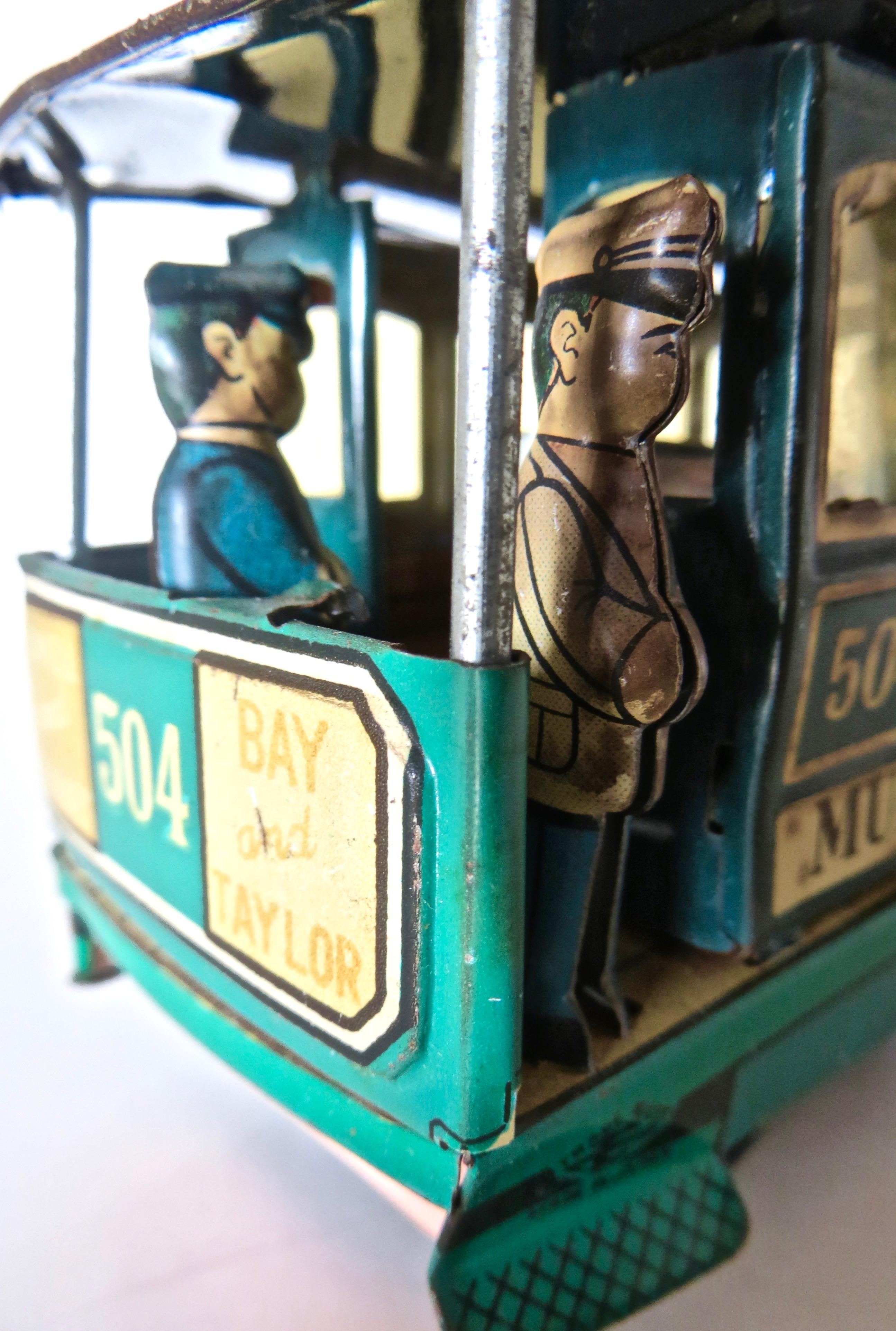 Japanese San Francisco Trolley Toy Friction Car. Japan, circa 1950s For Sale