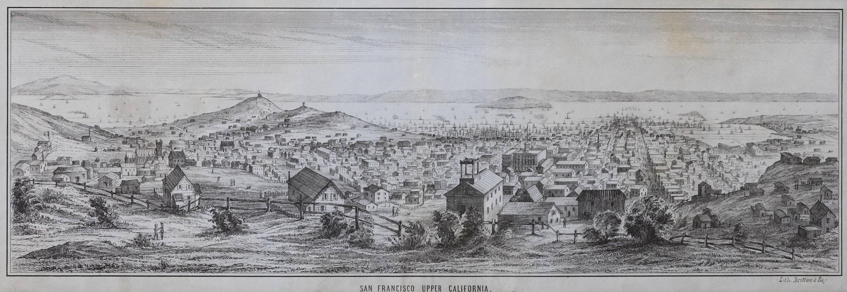 Américain Carte ancienne de San Francisco, en Californie de l'Upper California de 1851 en vente