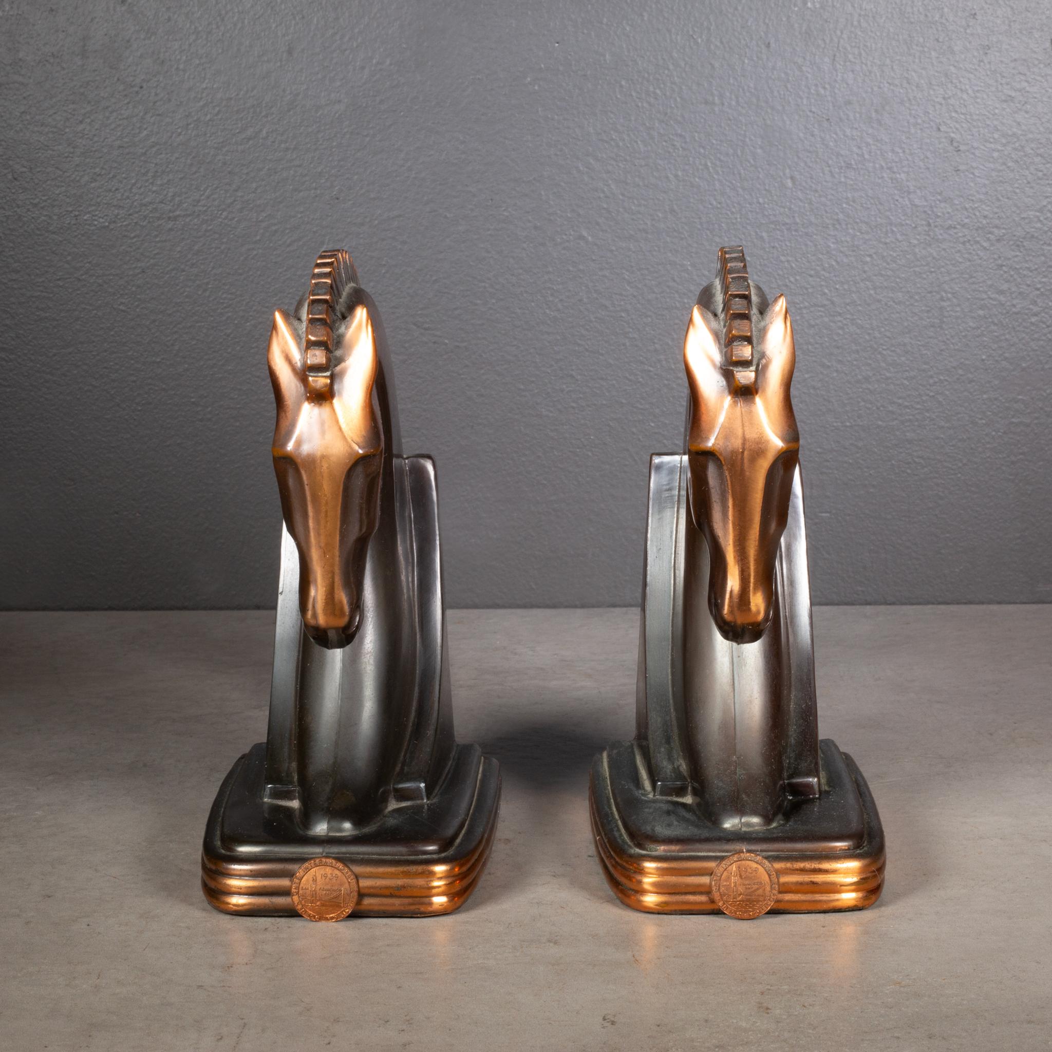 Art Deco San Francisco World's Fair Trojan Horse Bookends by Dodge Inc. c.1939 For Sale