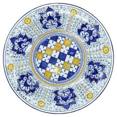 Italienischer Keramikteller aus San Gimignano aus den 1970er Jahren
