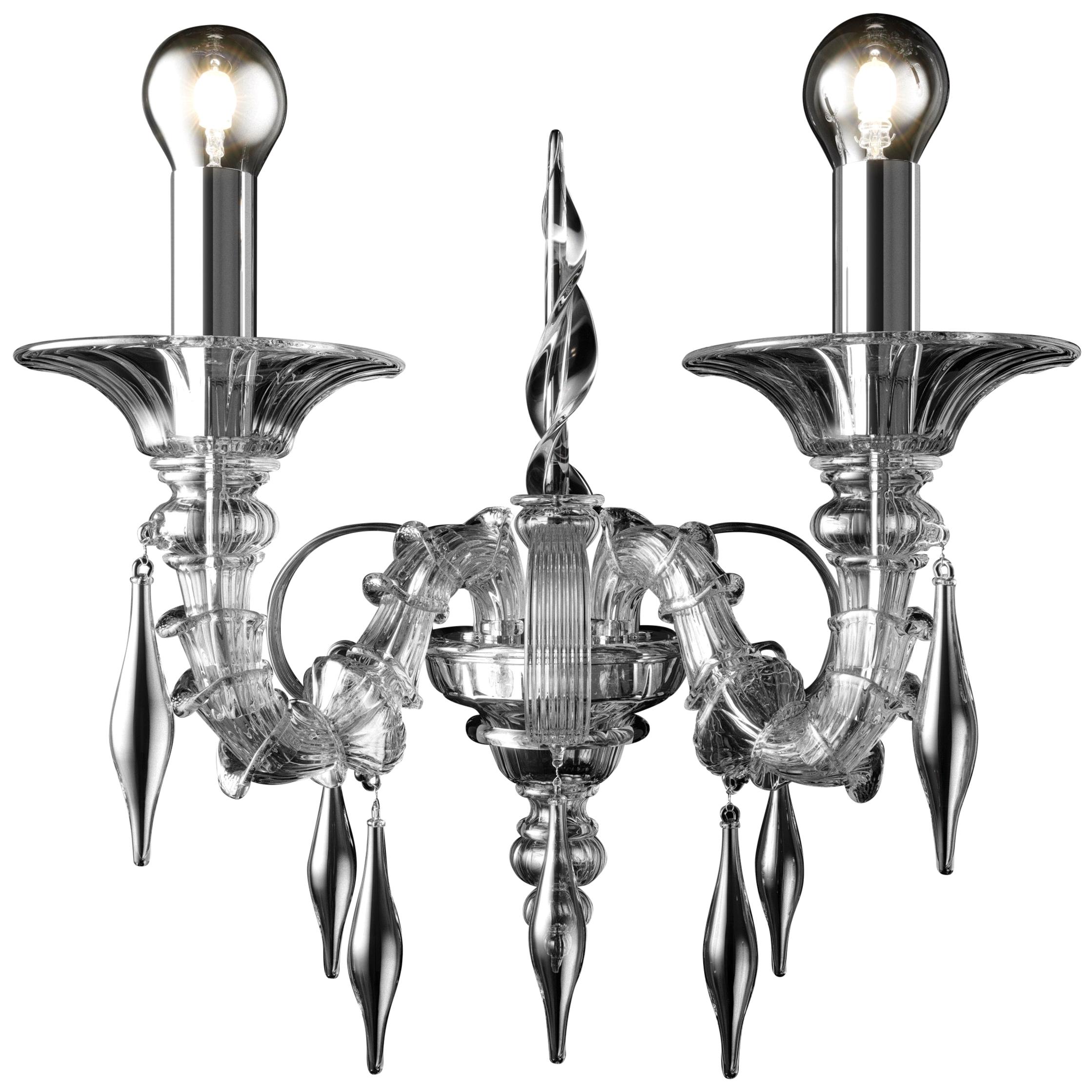 Clear (Crystal_CC) San Giorgio 5558 02 Wall Sconce in Glass, by Barovier&Toso