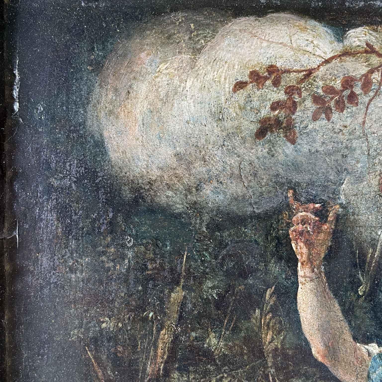 Oak San Giorgio e Il Drago Scuola Italiana Inizi 1700 Dipinto a Olio Su Rovere