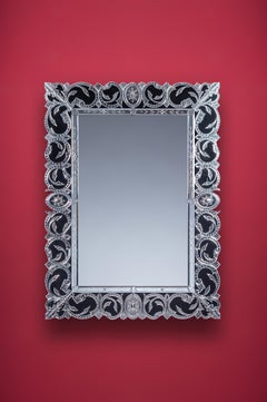 "San Trovaso" Murano Glass Mirror, 800 French Style by Fratelli Tosi, Handcraft