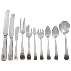 Used San Juan by Wallace Sterling Silver Flatware Set Service 85 Pcs in Fitted Chest