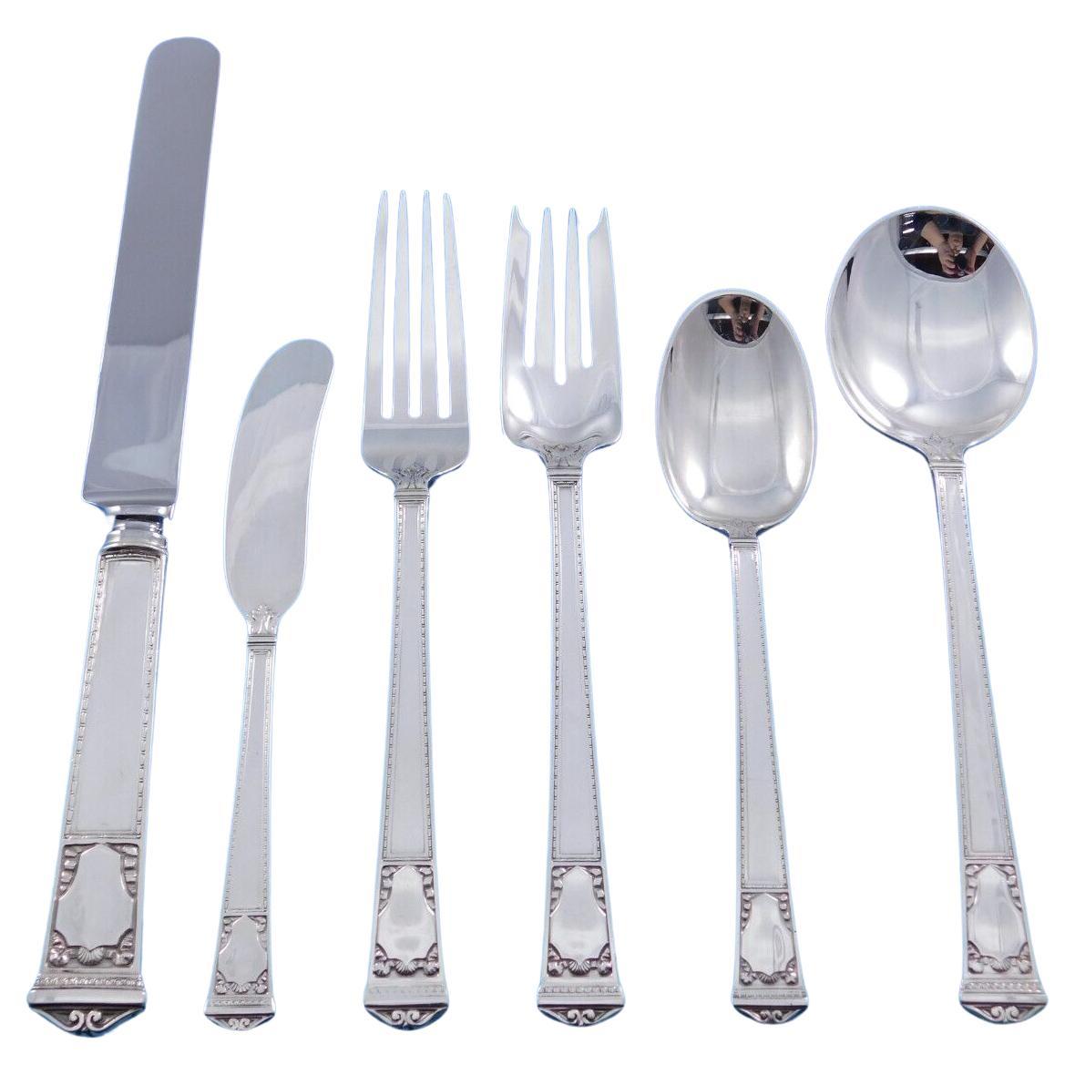 San Lorenzo by Tiffany and Co Sterling Silver Flatware Service 12 Set 80 pieces For Sale