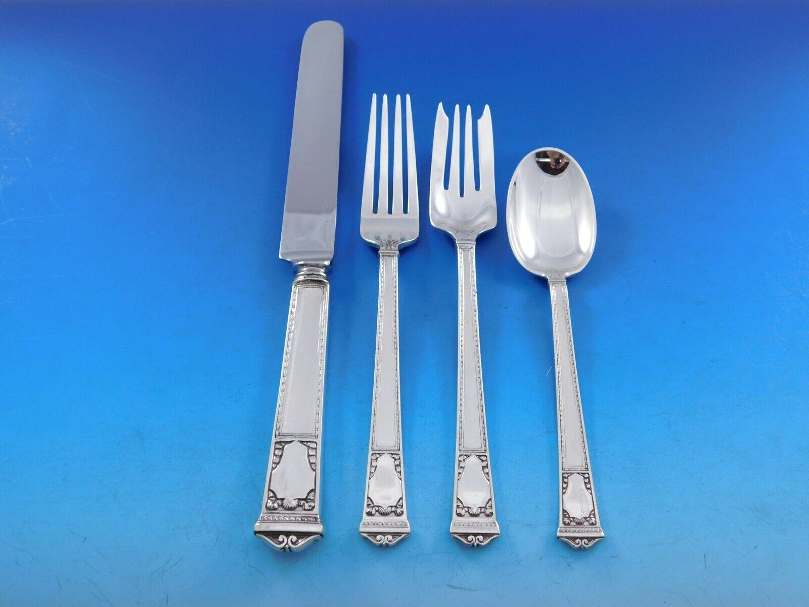 Juego de 8 cubiertos de plata de ley San Lorenzo by Tiffany & Co 52 piezas en Excelente estado para la venta en Big Bend, WI