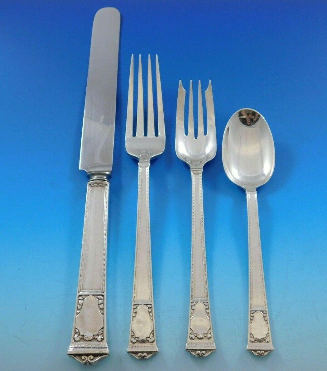 San Lorenzo by Tiffany and Co Sterling Silver Flatware Service Set 102 Pc Dinner In Excellent Condition For Sale In Big Bend, WI