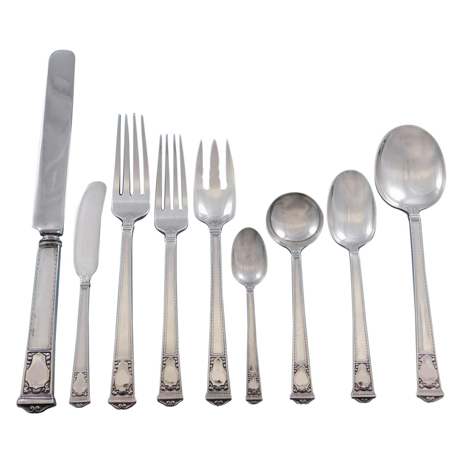 San Lorenzo by Tiffany and Co Sterling Silver Flatware Service Set 80 Pcs Dinner For Sale