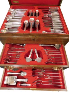 San Lorenzo, Tiffany & Co. Sterling Silver Flatware Set 340 Pcs in Fitted Chest