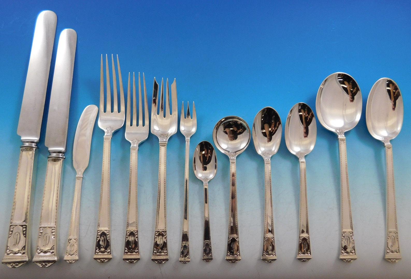 San Lorenzo by Tiffany & Co. Sterling Silver Huge DINNER & LUNCHEON Flatware set - 167 Pieces. This set includes: 

12 DINNER SIZE KNIVES, 10 1/4