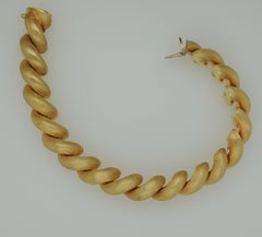 San Marco Fancy Brushed Link Ladies "Macaroni" Bracelet Yellow Gold