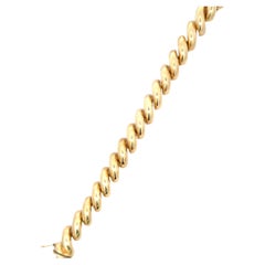 San Marco, bracelet à maillons polis en or jaune 14 carats, 25,1 grammes, taille moyenne