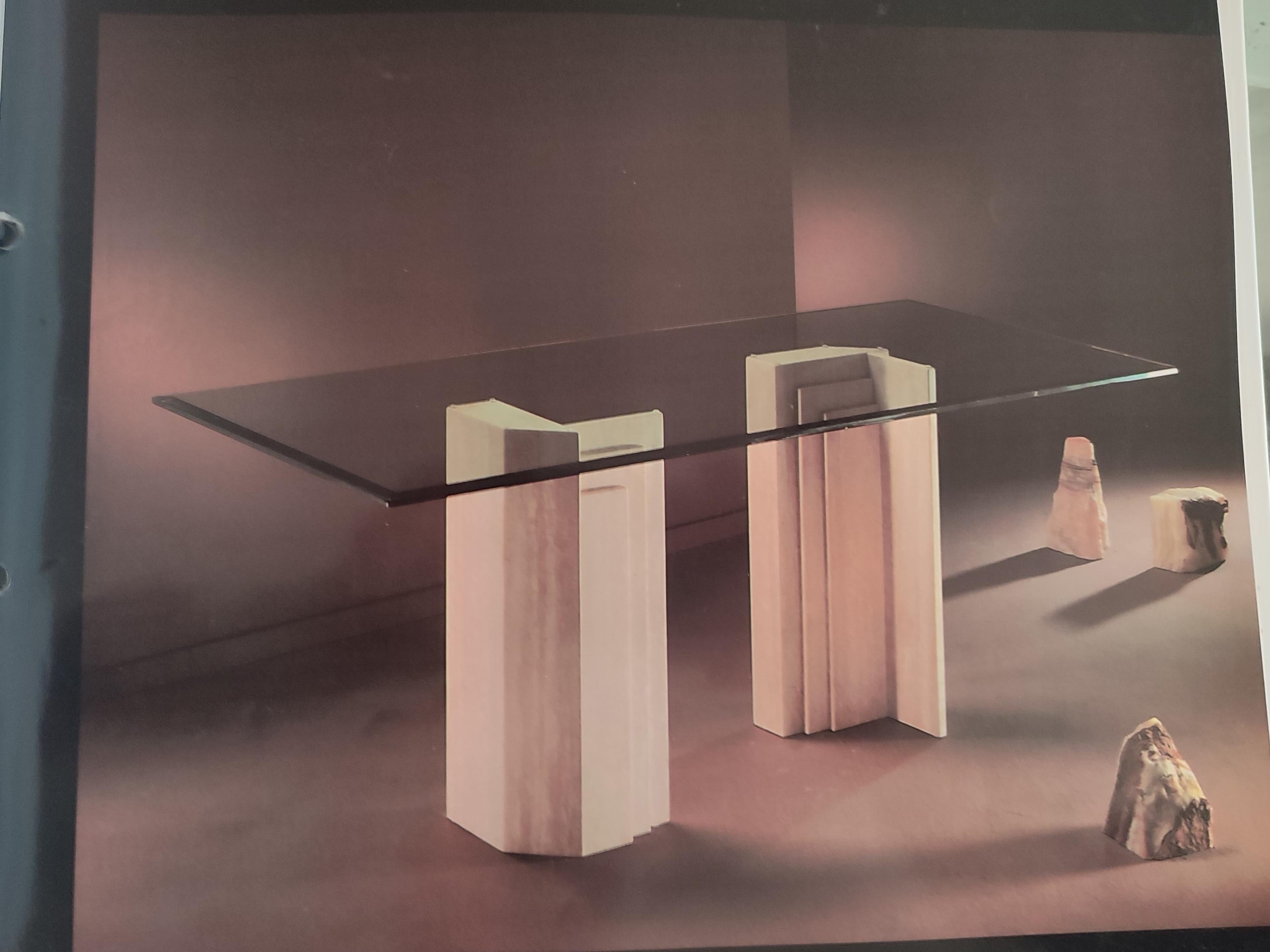 SAN Midcentury 70s Italienisch Travertin Marmor Esstisch Original Möbel im Zustand „Hervorragend“ im Angebot in VALVERDE DEL MAJANO, CL