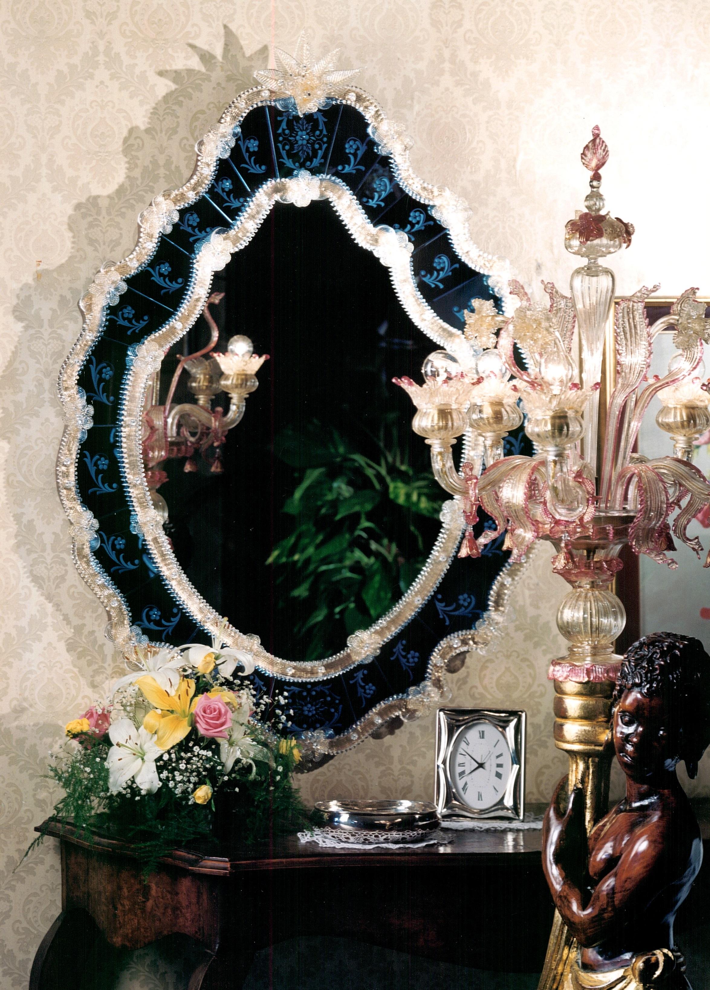 „SAN PANTALON“ venezianischer Spiegel aus Muranoglas von Fratelli Tosi Murano (Italienisch) im Angebot