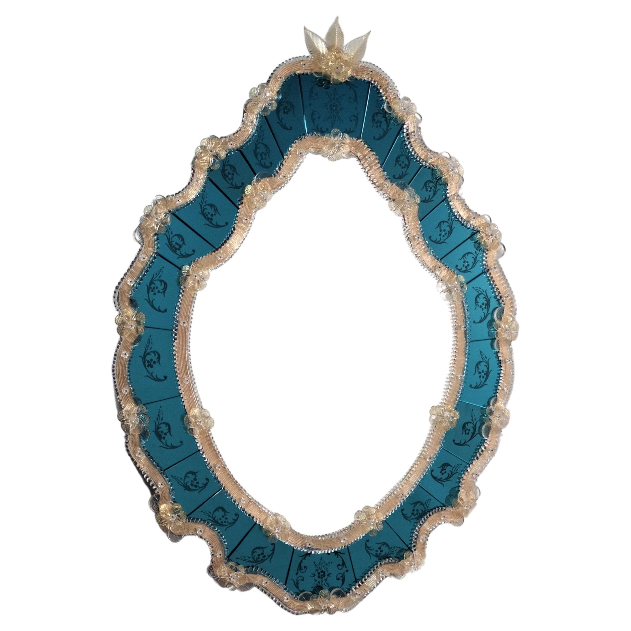 "San Pantalon" Venetian Mirror in Murano Glass by Fratelli Tosi Murano For Sale