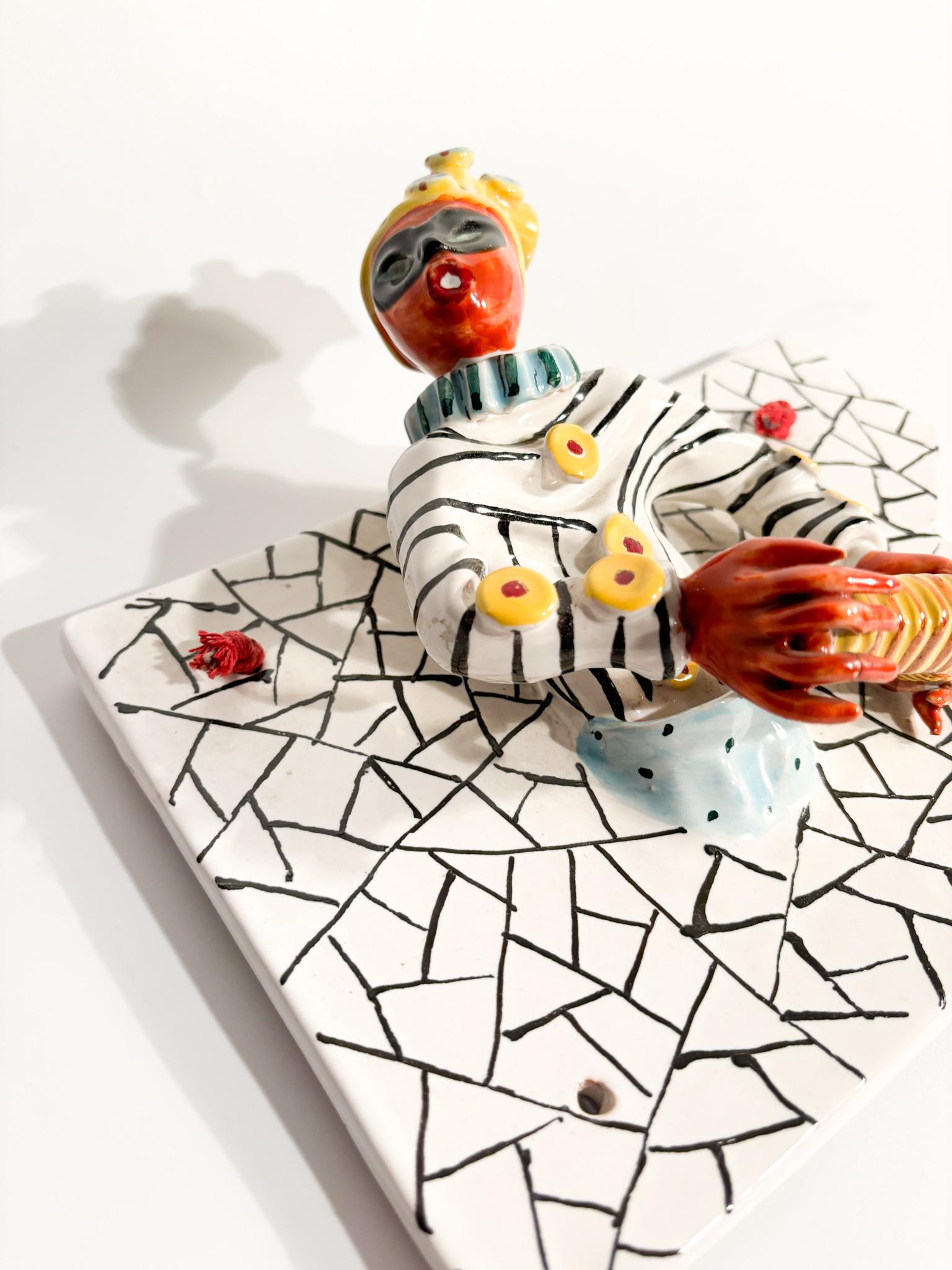 Piatto appendiabiti in ceramica di San Polo di Otello Pink degli anni '50 in vendita 1