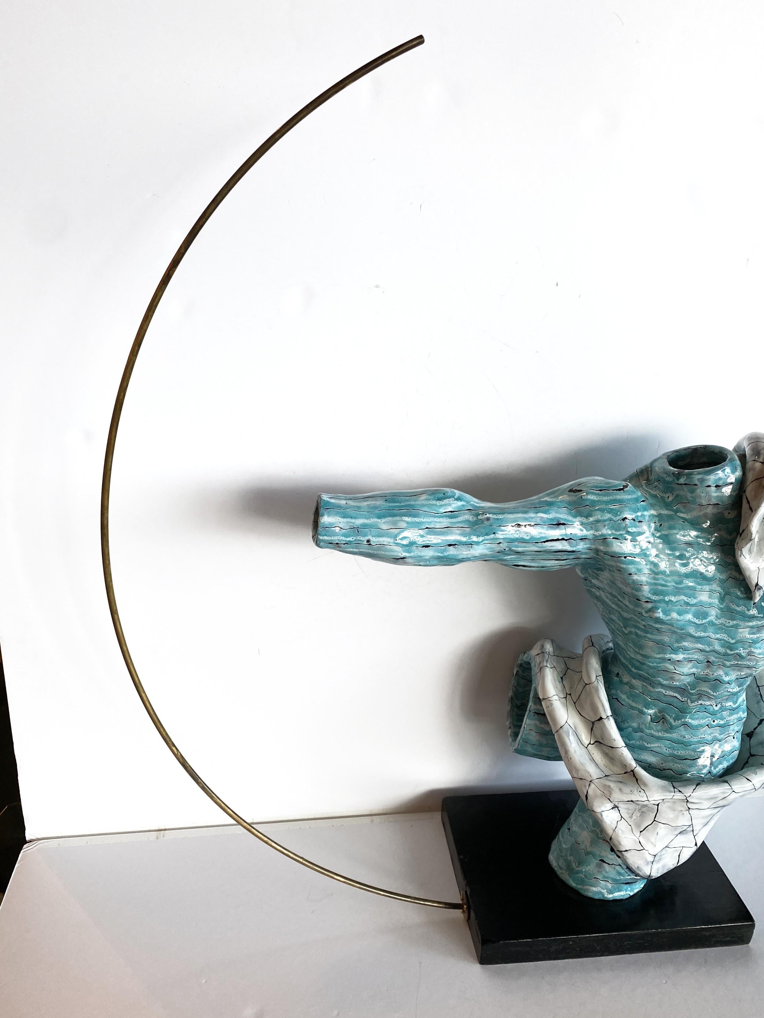 Mid-Century Modern San Polo ceramic sculpture of an Archer For Sale