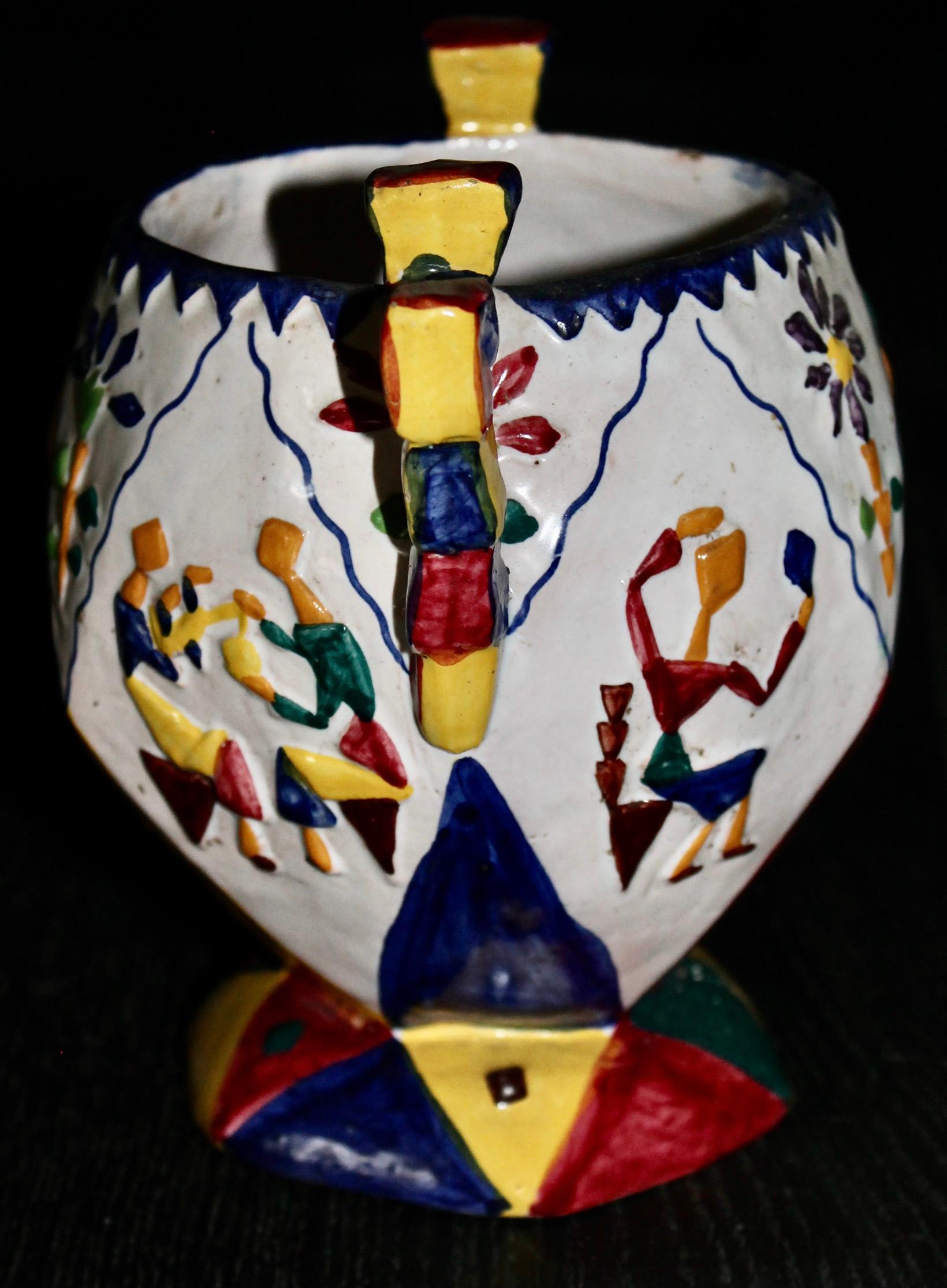 Dipinto a mano Vaso astratto con figure di San Polo Venezia in vendita