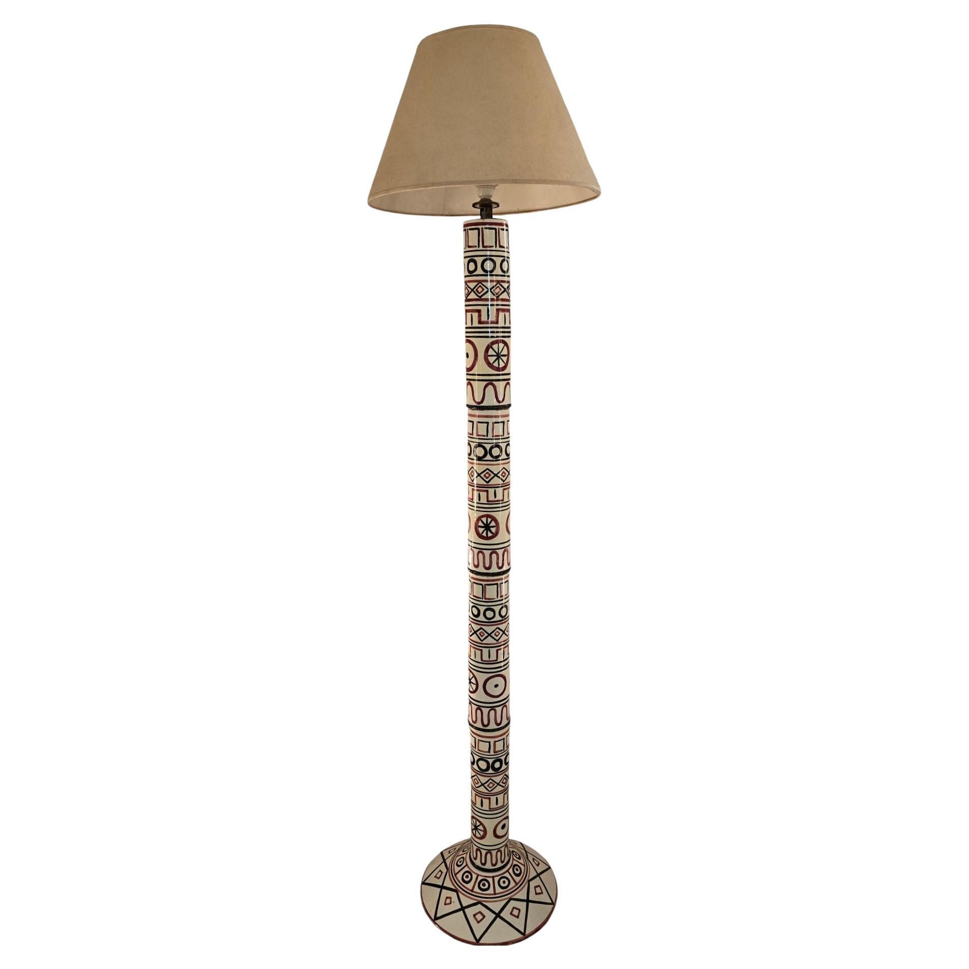 San Polo Venezia ceramic floor Lamp designed by Otello Rosa in 1950's unique