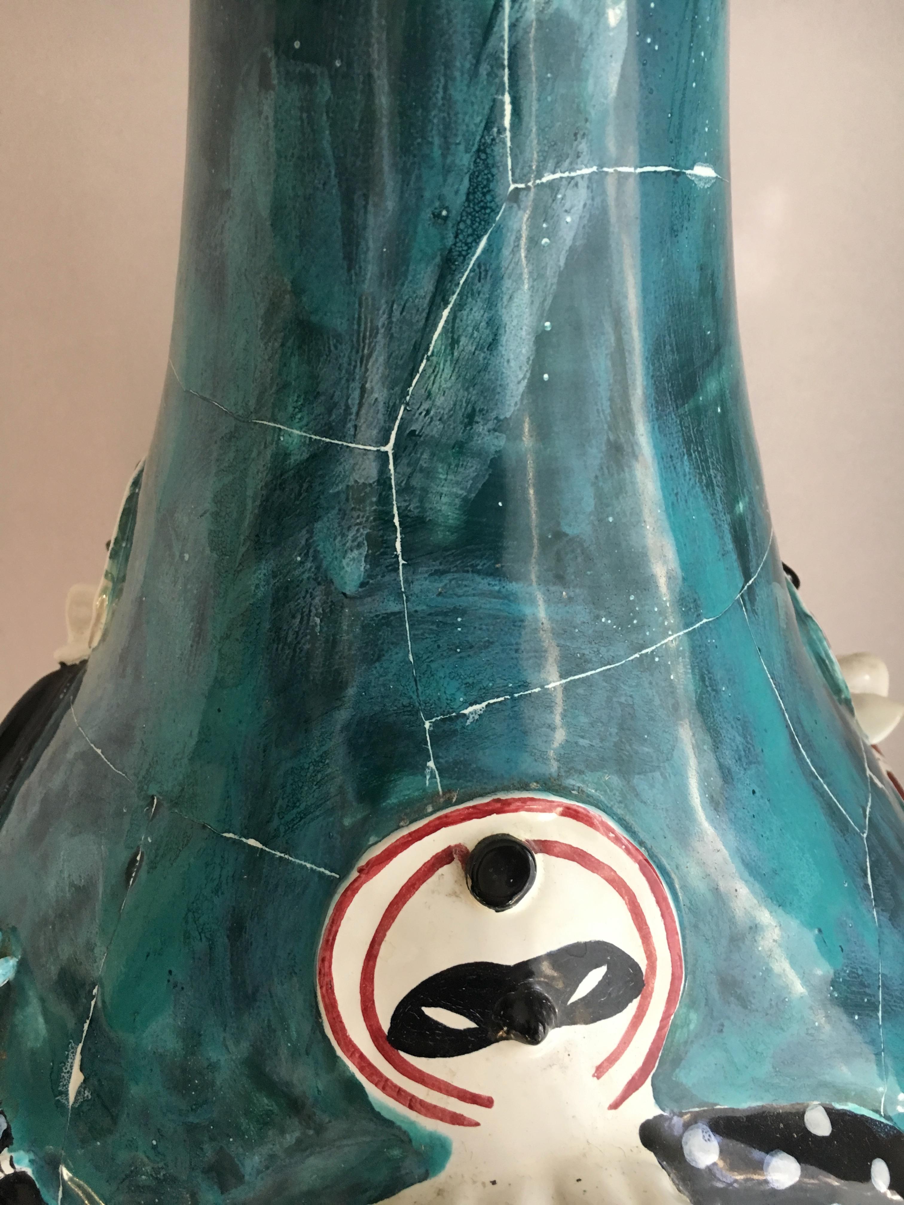 Européen Vase en céramique arlequin italienne de San Polo Venezia en vente