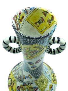 San Polo Venezia "Playing Cards" Ceramic Vase, Italy 1970s