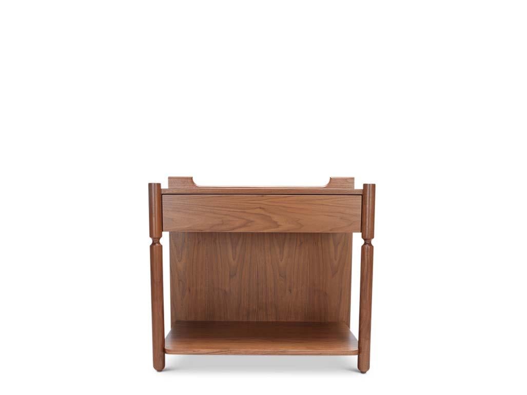 The San Rafael Nightstand is an expertly crafted nightstand.  It has one pull-out drawer and is hand-built with solid wood end caps and turned front legs.  We offer this nightstand in two sizes.

The Lawson-Fenning Collection is designed and