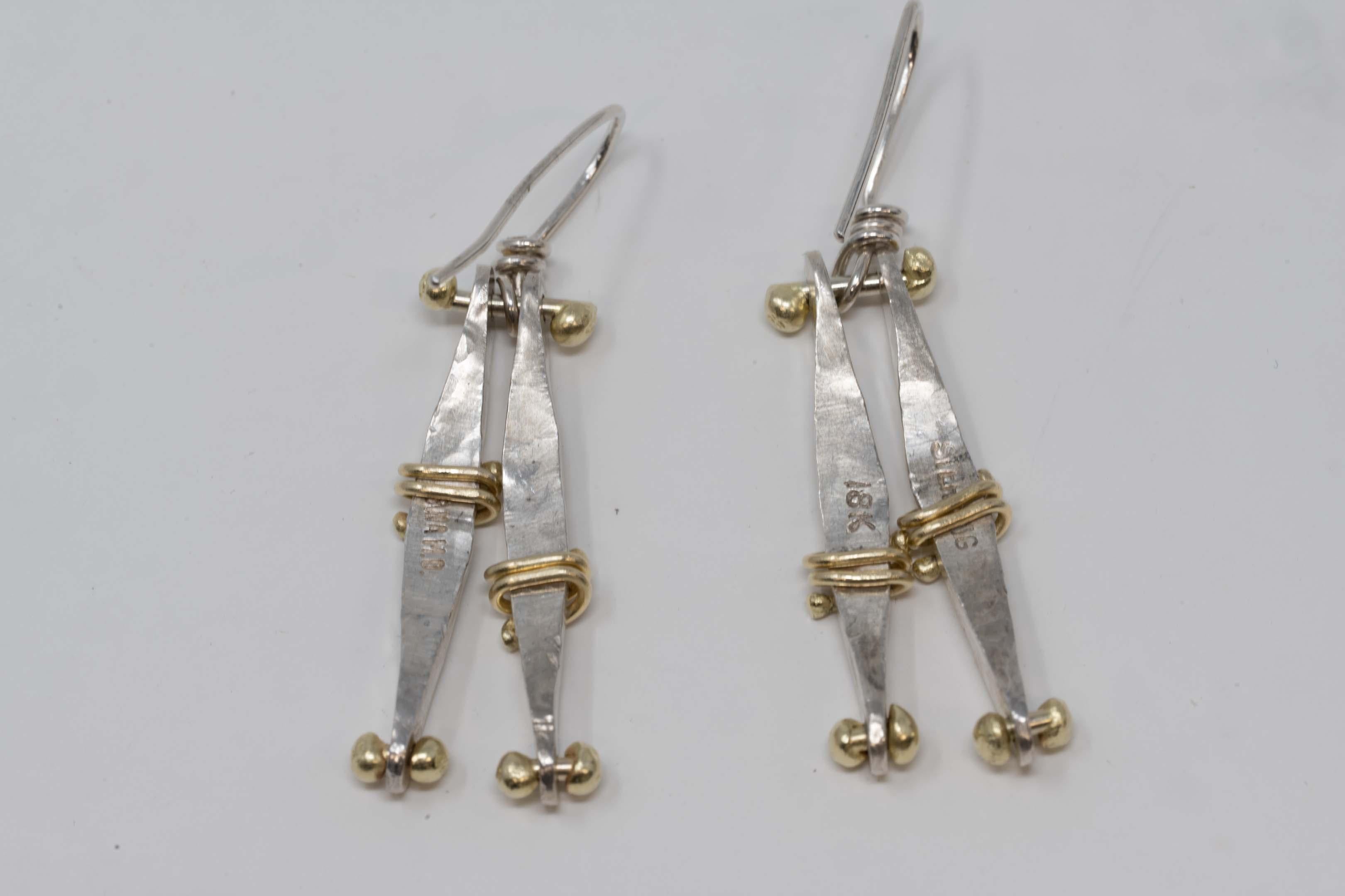 Sana Doumet Twirly Bone Necklace Set Silver & 18k Gold For Sale 1