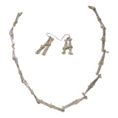 Sana Doumet - Collier d'os en spirale - Argent et or 18 carats